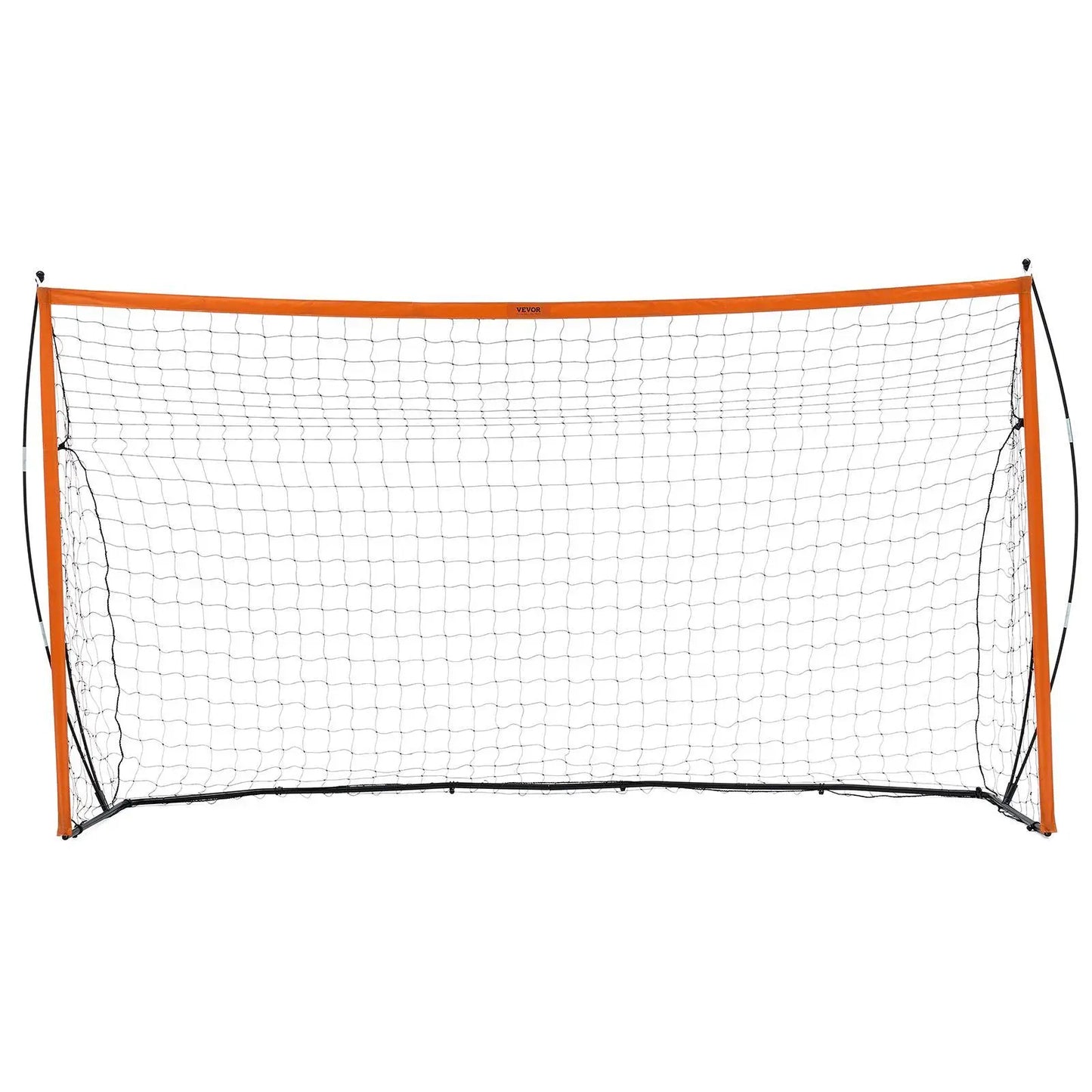 【Summerfinds】Vevor Portable Soccer Goal, 12X6 Ft Adults Kids Backyard Soccer Net, Large Practice Soccer Net, Steel Fiberglass Structure Training Goal Set, All-Weather Outdoor Soccer Goals with Carry Bag, Orange