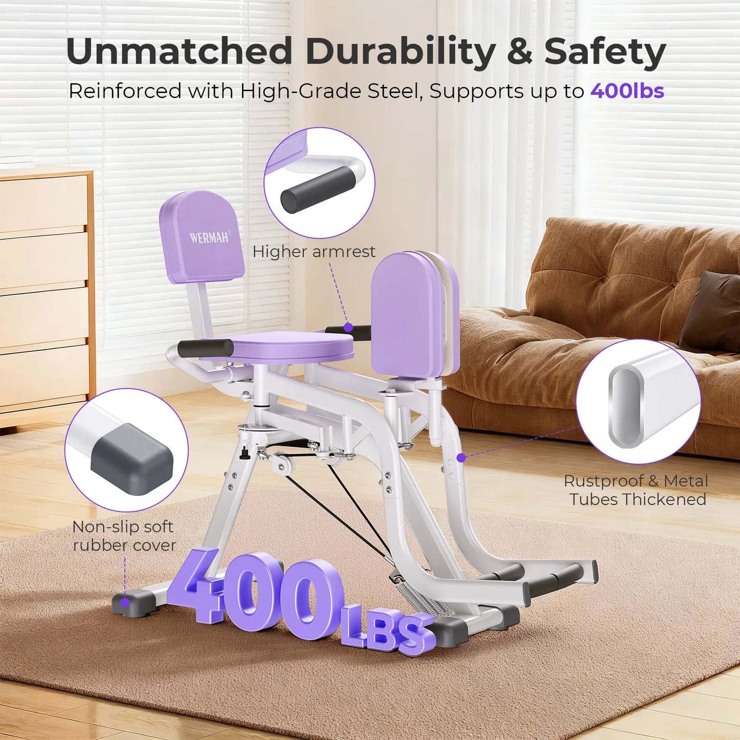 2-In-1 Thigh & Glute Trainer - Adjustable Hip Adductor Machine for Inner Thighs & Hip Dips (Home Gym)-Wermah