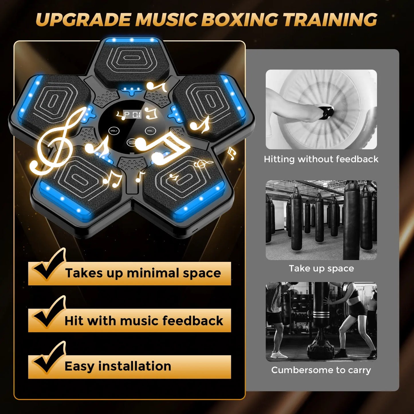 2026 Upgraded Bluetooth Music Boxing Machine with Boxing Gloves and Wall-Mounted Smart Hitting Pad, Adjustable-Speed Boxing Trainer. Home Gym Workout Equipment Suitable for Kids Aged 6+ and Adults, an Ideal Gift for Children and Boxing Enthusiasts.