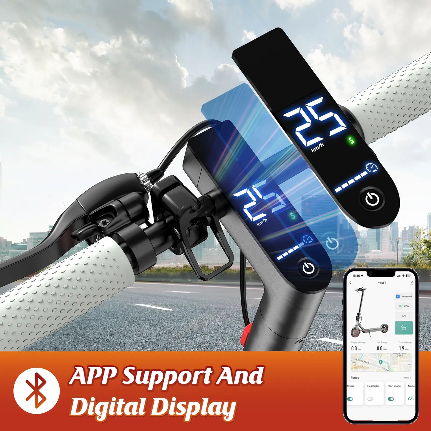 Portable Folding Electric Scooter for Adults & Teens 7.8Ah Battery (15-18 Miles) or 10.5Ah Battery (25-30 Miles), 19 MPH Max Speed, 8.5-Inch Honeycomb Tires, LED Display, Rear Brake Light, Portable Commuter Scooter Tiktokshopbacktoschool