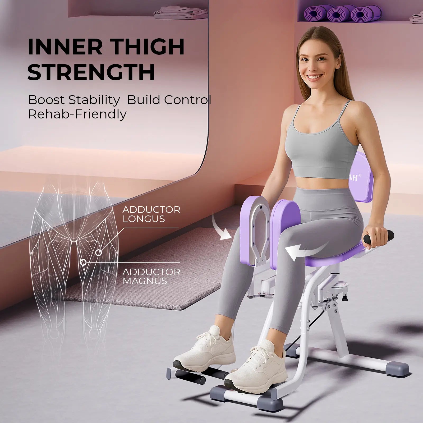 2-In-1 Thigh & Glute Trainer - Adjustable Hip Adductor Machine for Inner Thighs & Hip Dips (Home Gym)-Wermah