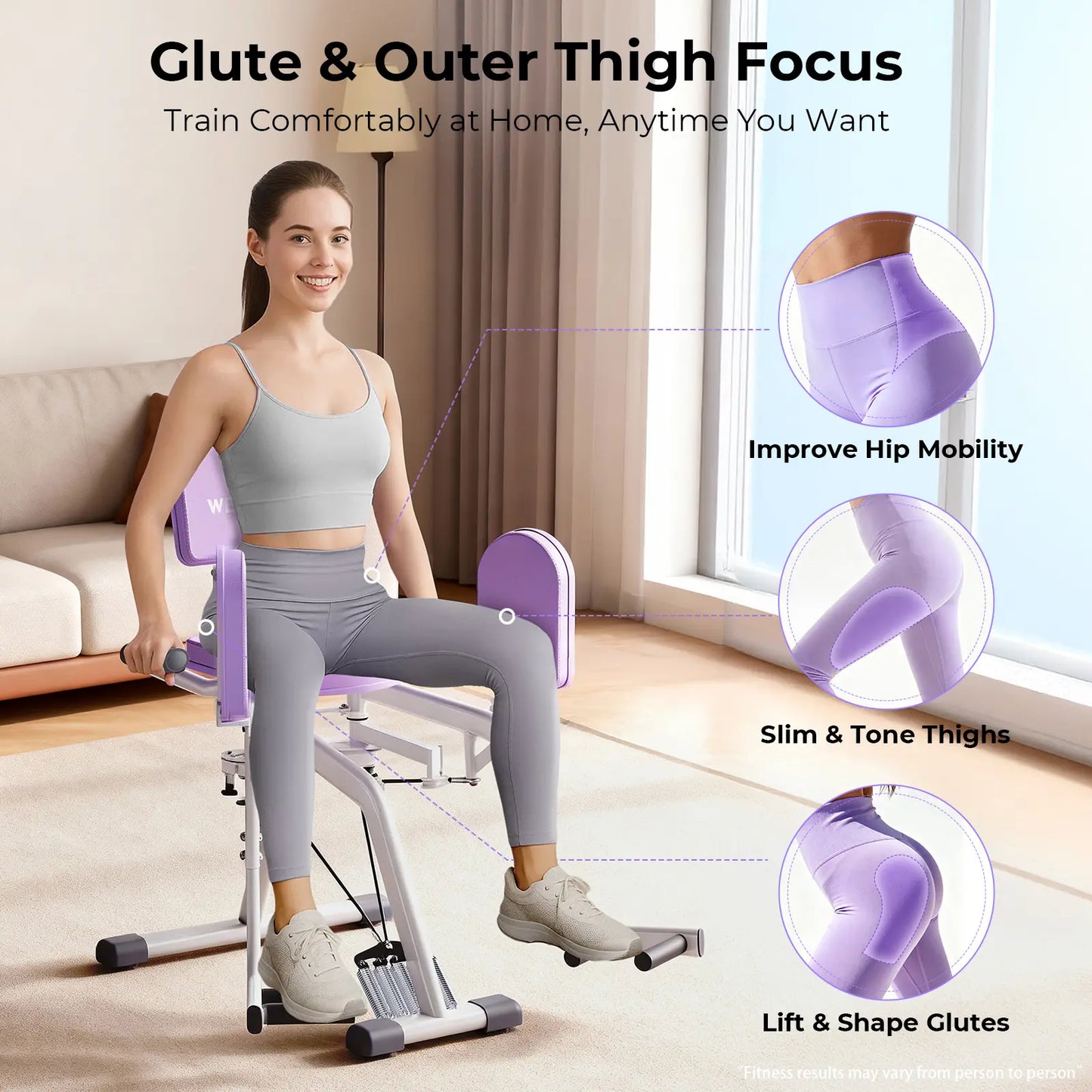 2-In-1 Thigh & Glute Trainer - Adjustable Hip Adductor Machine for Inner Thighs & Hip Dips (Home Gym)-Wermah