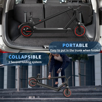 350W Motor Electric Scooter,19Mph Speed,Folding E-Scooter with Dual Suspension,App Controlrange