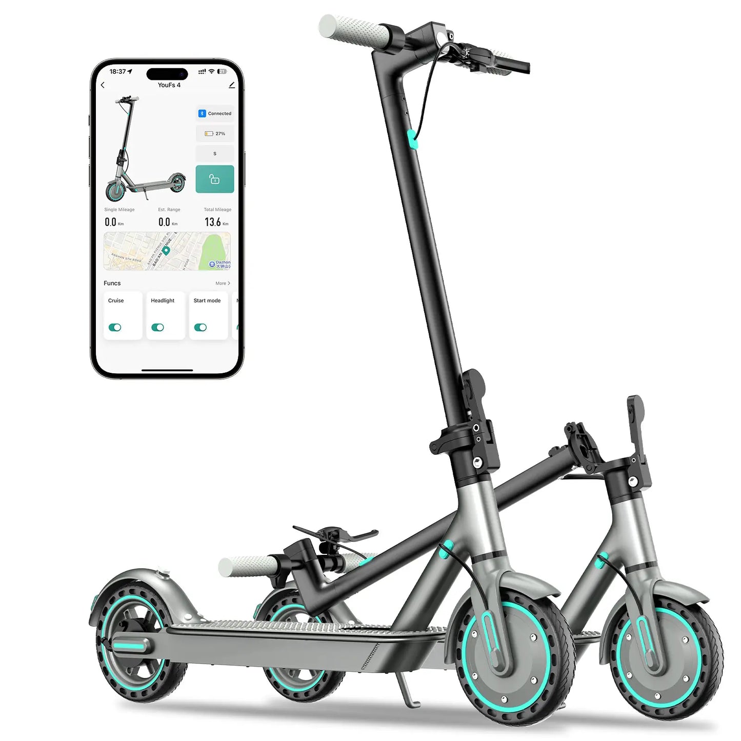 Portable Folding Electric Scooter for Adults & Teens 7.8Ah Battery (15-18 Miles) or 10.5Ah Battery (25-30 Miles), 19 MPH Max Speed, 8.5-Inch Honeycomb Tires, LED Display, Rear Brake Light, Portable Commuter Scooter Tiktokshopbacktoschool