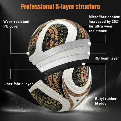 Seamless Heat-Bonded Training Ball with Stable Flight Trajectory, Durable PU Construction, Waterproof and Dustproof, Ideal for Multiple Surfaces