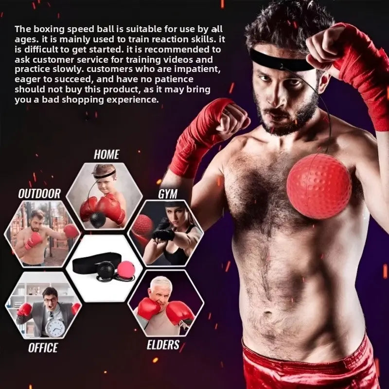 Professional Boxing Reflex Speed Ball with Adjustable Headband for Enhanced Agility and Speed Training, Suitable for Boxing, Sanda, Stress Relief, Fitness, and Outdoor Activities for All Ages