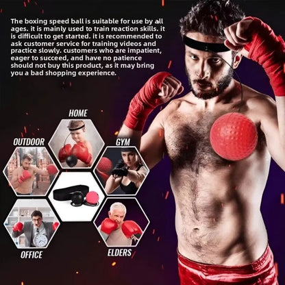 Professional Boxing Reflex Speed Ball with Adjustable Headband for Enhanced Agility and Speed Training, Suitable for Boxing, Sanda, Stress Relief, Fitness, and Outdoor Activities for All Ages