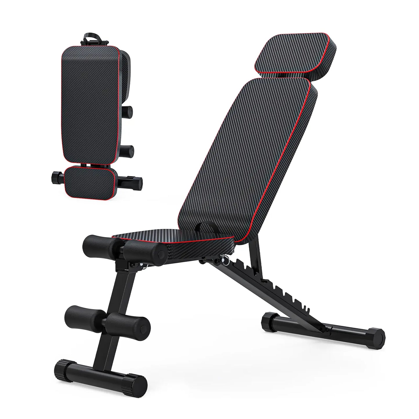 Bearbro 9 Positions Adjustable Weight Bench,Foldable Workout Bench Olympic Weight Bench for Home Gym Full Body Strength Training,Support up to 800Lbs