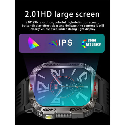 Men's Rechargeable GPS Smartwatch with Magnetic Black Stainless Steel Band, 600mAh USB Rechargeable Battery, Waterproof Design, Flashlight, Compass, Bluetooth Calling, HD Touchscreen, Outdoor Sports Tracker, Android Compatible