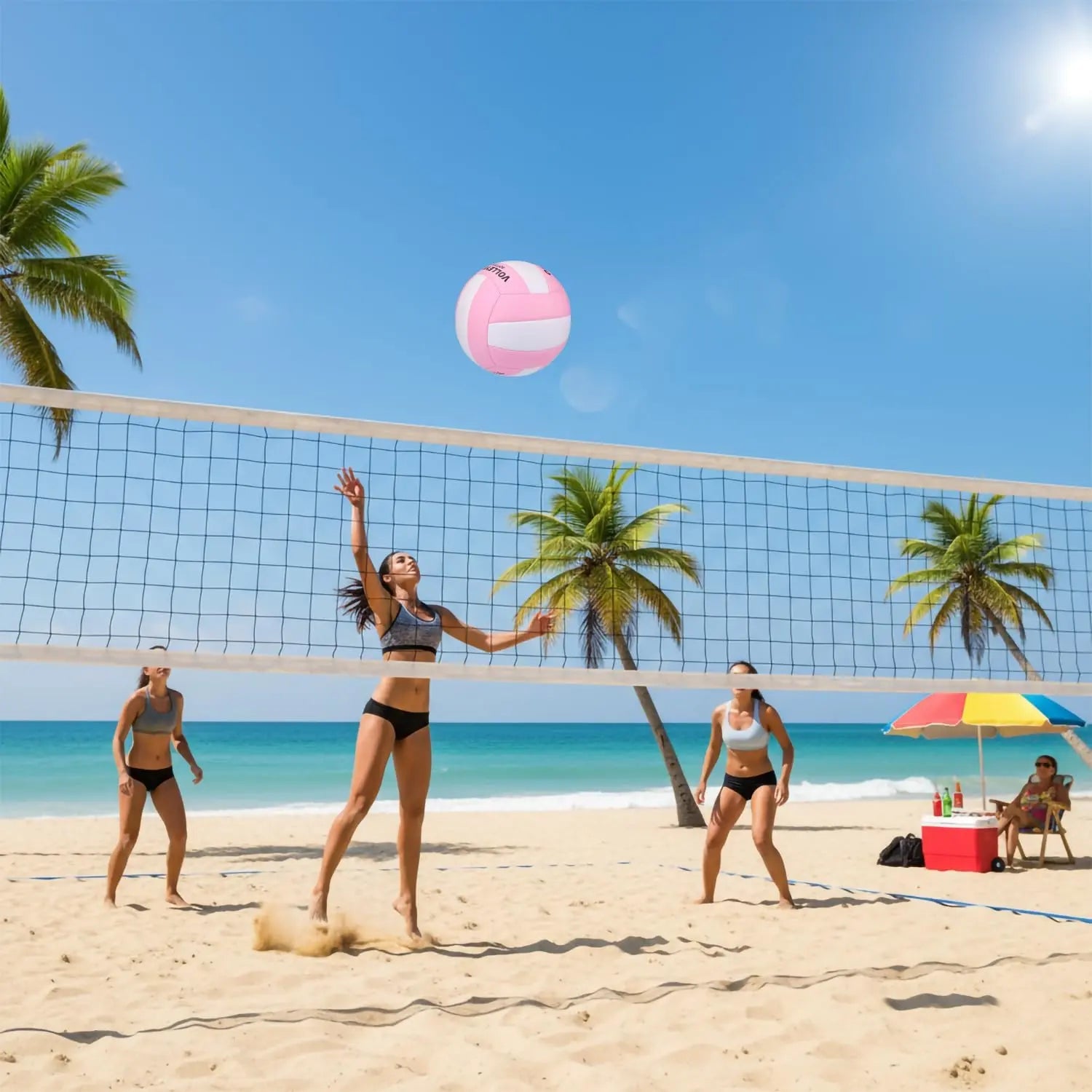 Professional Soft Touch Volleyball for Teen Girls and Youth - Durable Official Size 5 Training and Practice Volleyball for Indoor, Outdoor, Beach, and Pool Activities