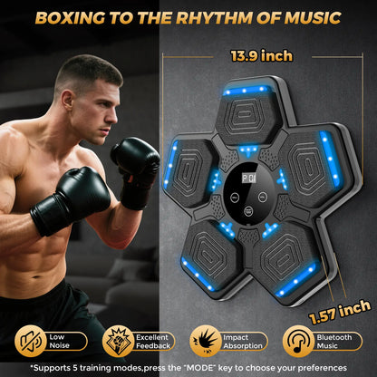 2026 Upgraded Bluetooth Music Boxing Machine with Boxing Gloves and Wall-Mounted Smart Hitting Pad, Adjustable-Speed Boxing Trainer. Home Gym Workout Equipment Suitable for Kids Aged 6+ and Adults, an Ideal Gift for Children and Boxing Enthusiasts.
