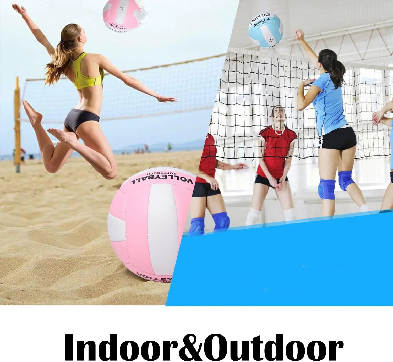 Professional Soft Touch Volleyball for Teen Girls and Youth - Durable Official Size 5 Training and Practice Volleyball for Indoor, Outdoor, Beach, and Pool Activities