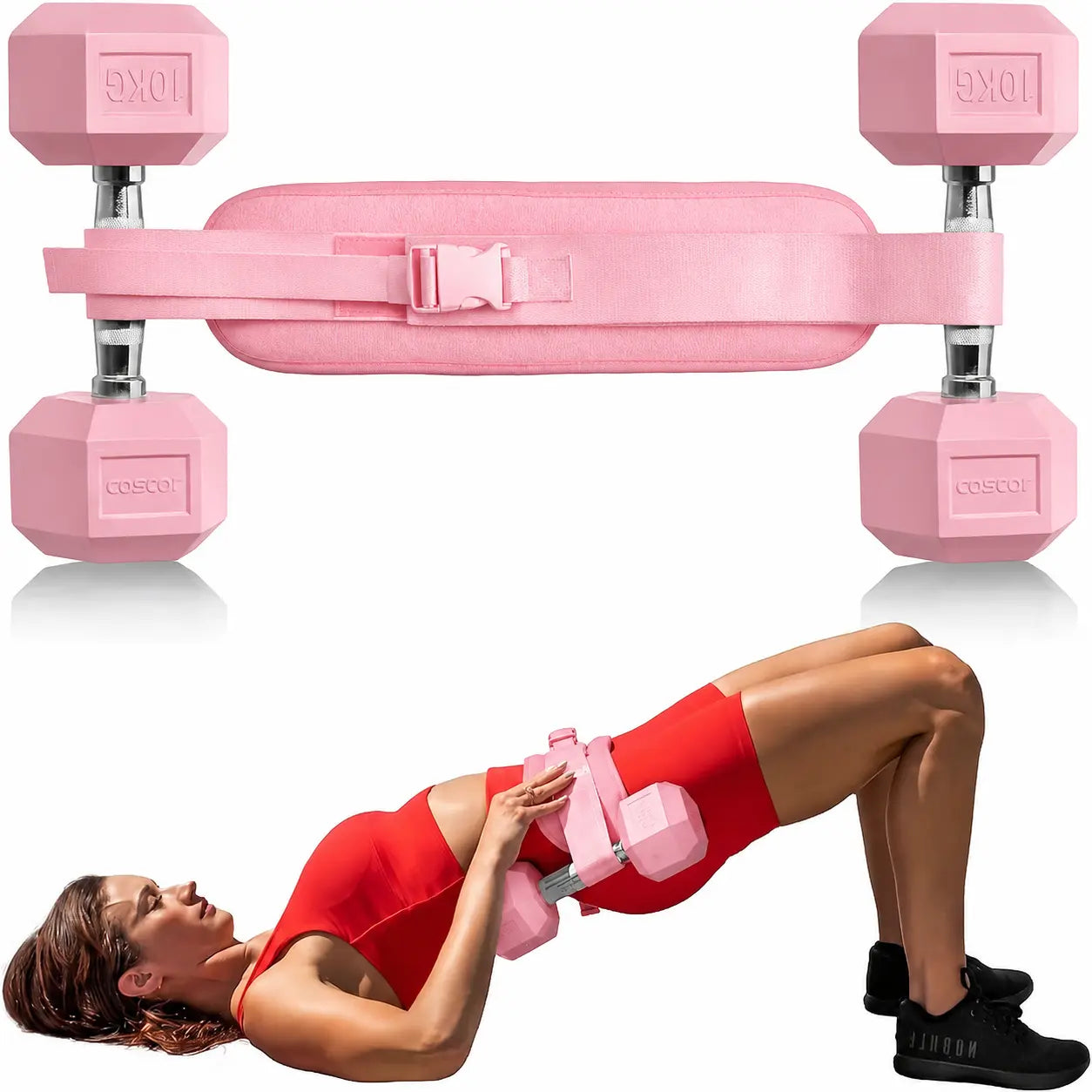 Cushioned Hip Thrust Belt, Solid Glute Workout Equipment for at Home Gym, Unisex Adjustable Strap for Dumbbell & Kettlebell Training, at Home Gym Equipment