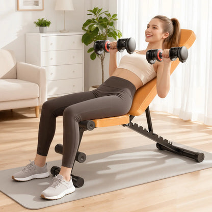 Bearbro 9 Positions Adjustable Weight Bench,Foldable Workout Bench Olympic Weight Bench for Home Gym Full Body Strength Training,Support up to 800Lbs