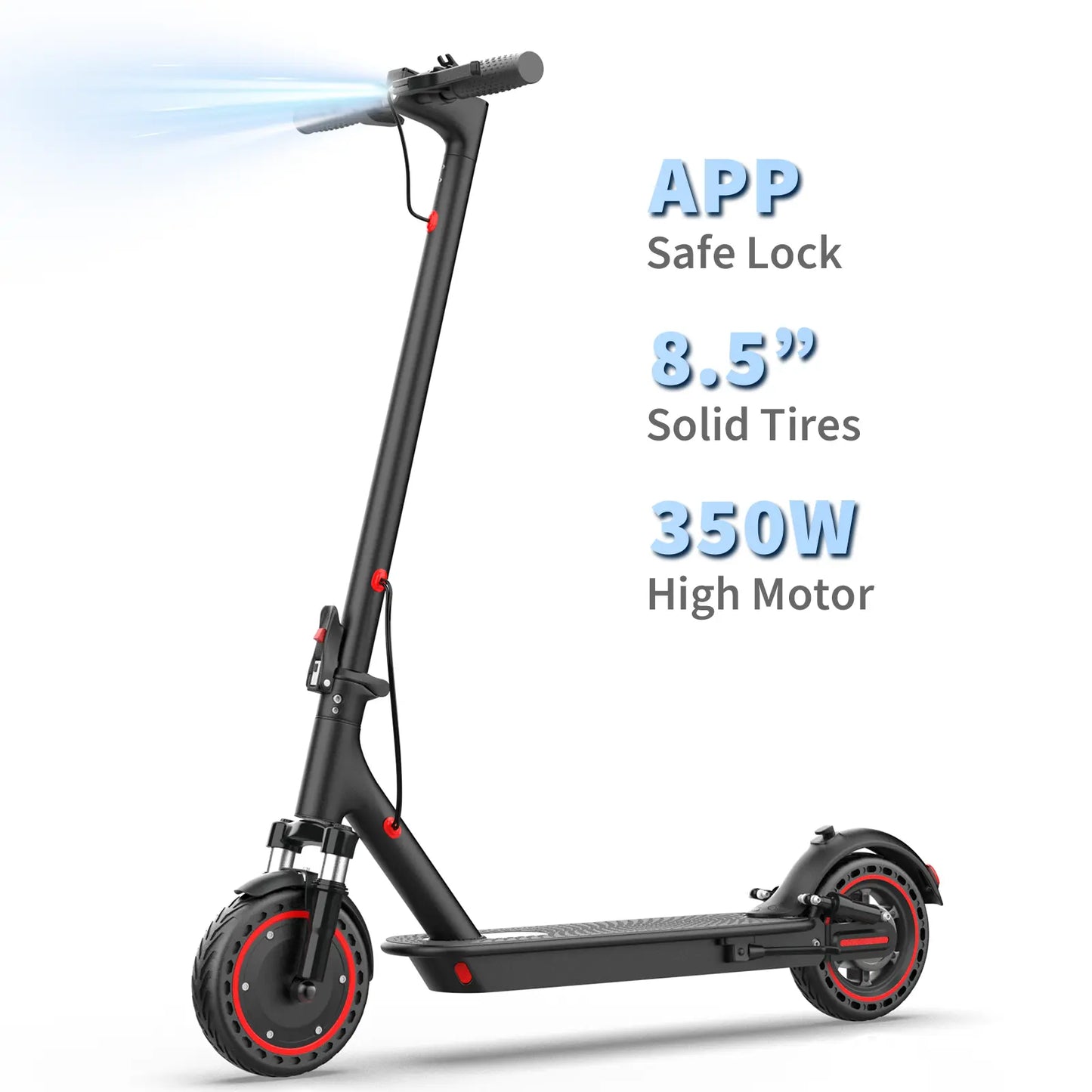 350W Motor Electric Scooter,19Mph Speed,Folding E-Scooter with Dual Suspension,App Controlrange