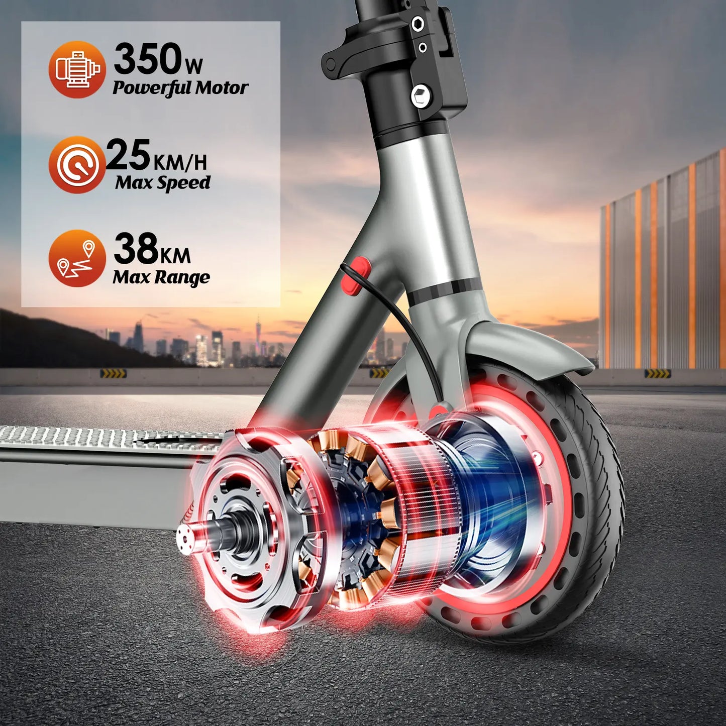 Portable Folding Electric Scooter for Adults & Teens 7.8Ah Battery (15-18 Miles) or 10.5Ah Battery (25-30 Miles), 19 MPH Max Speed, 8.5-Inch Honeycomb Tires, LED Display, Rear Brake Light, Portable Commuter Scooter Tiktokshopbacktoschool